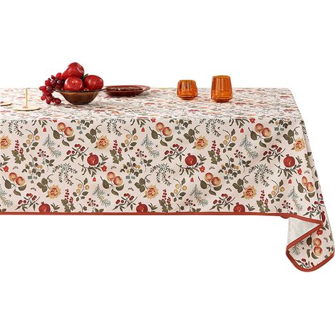Nappe infroissable, douce et lavable, idéale pour une table romantique et décorative de fête, pour salle à manger ou café, 140 x 100 cm / 55,1 x 39,4 pouces (1/5)