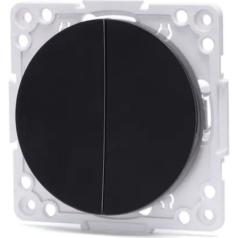 Pièce noire pour interrupteur 1 voie 2 clés rondes (1/5)