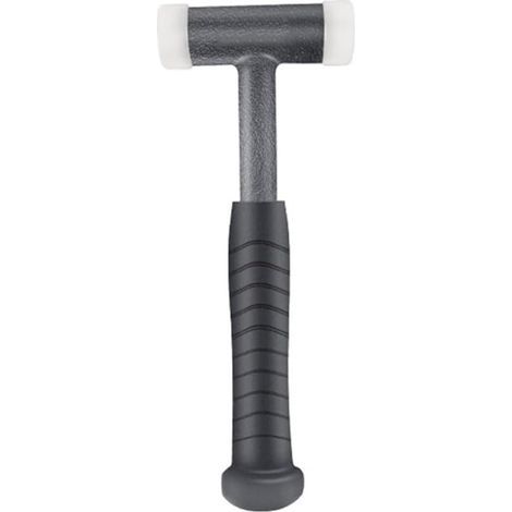 Marteau double en nylon avec manche en caoutchouc et noyau en acier pour travaux de bricolage et travail du bois (1/5)