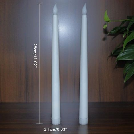 Lot de 8 bougies LED chauffe-lumière vacillantes sans flamme, tons chauds, avec 2 télécommandes, blanc, déco Halloween, Noël, anniversaire, mariage, télécommande 10 touches. (1/5)