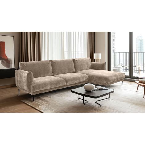 Ecksofa Designersofa MADISON XL in Stoff Dress Me Beige Ottomane Rechts (1/3)