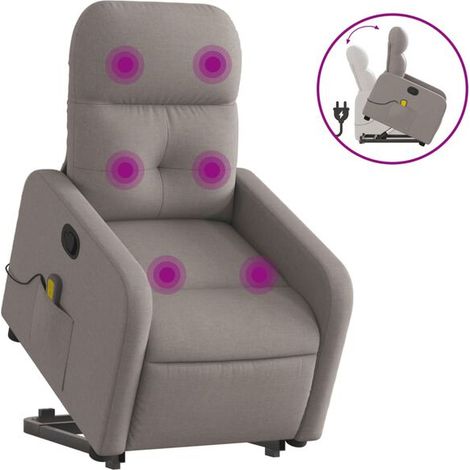 fauteuil de massage inclinable en tissu brun grisâtre (1/5)