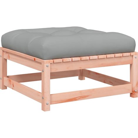 Repose-pied de jardin avec coussin bois massif douglas