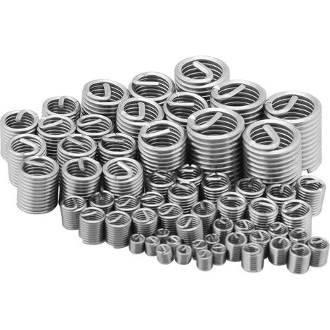 60 pcs Insert M3, Kit Reparation Filetage, Insert de réparation de filetage, Kit de réparation de filetage en acier inox, insert de filetage auto-taraudeur M3 - M12 pour réparations automobiles (1/5)