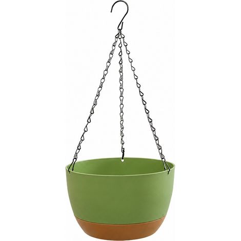 Jardinière suspendue à double chaîne, à absorption d'eau automatique, pour balcon d'intérieur (1/5)