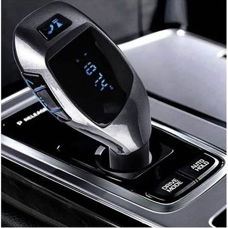 Bluetooth-Freisprecheinrichtung fürs Auto mit FM-Transmitter, LCD-Display, MP3-Player und USB-Ladegerät @XFM70316622-Ywey (1/5)