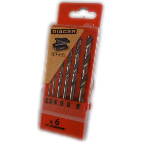 Coffret 6 forets métal HSS taillés meulés DIAGER (1/2)
