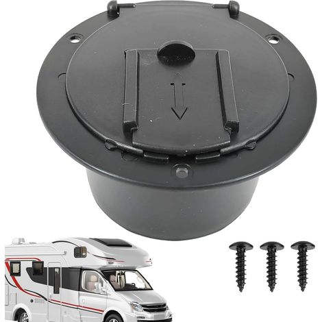 Abdeckung für Wohnmobil-Steckdosen, Abdeckung für Wohnmobil-Stromkabel, runde schwarze Wohnmobil-Kabelabdeckung mit Deckel, Kabeldurchführung für Wohnmobil-Kabelorganisator, Zubehör für runde Stromkab (1/5)