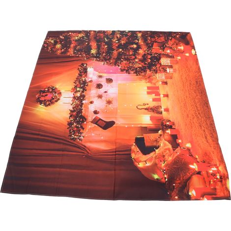 Weihnachtsteppich HD-Druck, farbenfroh, nahtlos, modisch, multifunktional, Wandbehang, Hintergrund für Partys und Feiern, Muster 7 (1/5)