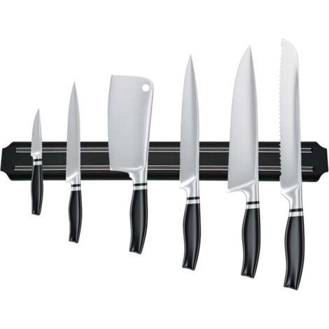 Magnetic knife holder, magnetic knife holder bar, magnetic kitchen knife holder in black stainless steel magnetic knife bar holder for kitchen (38 cm) - (1/4)