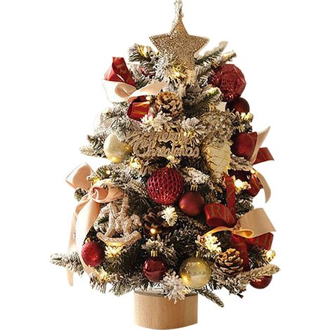 Ornement De Sapin De Noël - Avec Guirlande Lumineuse Télécommandée - Décoration Intérieure Pour Arbre De Noël - 45 x 15 x 15 cm - 1 Pièce (1/5)