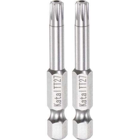 Tournevis Embout T27 Étoile 7 Point 1/4" Hexagonal Tige 2pcs (1/5)