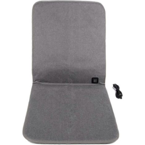 Coussin de siège chauffant USB 90 x 43 cm, étanche et doté de 3 réglages de température, idéal pour la voiture, le bureau et l'extérieur. (1/5)