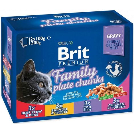 Brit Cat Pouches Family Plate 96x100g (1/5)