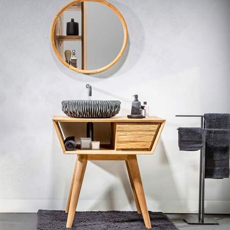 Mobile bagno legno vintage, consolle Cipì in teak (1/4)