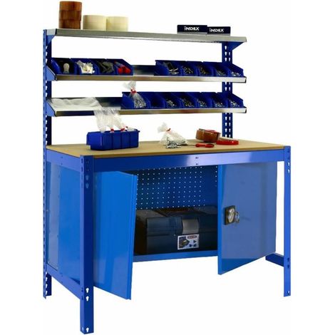 Mesa de Trabajo SIMONWORK BT 1 cabinet 900 azul/madera (1/2)