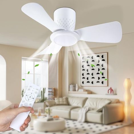 Ceiling fan, 15 W LED, DC 20 W motor, 6 speeds, ultra-quiet, summer-winter function, timer, 3 light temperatures, Ø71 cm. (1/5)