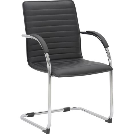 Sedia per visitatori Tira in similpelle nero (1/5)