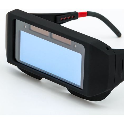 Lunettes de soudeur à obscurcissement automatique, protection oculaire ergonomique, champ de vision clair, écran de soudage avec élastique (1/5)
