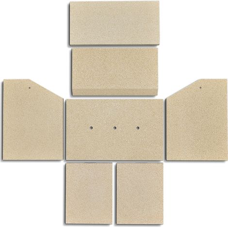 Habillage de foyer pour poêles à cheminée Elegance de Caminos - vermiculite - 7 pièces