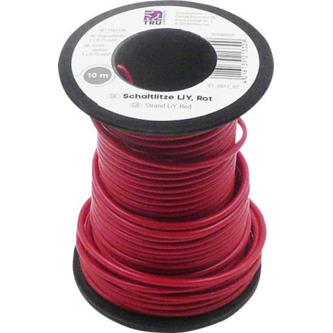 TRU COMPONENTS 1565156 Litze LiY 1 x 0.75 mm² Rot 10 m