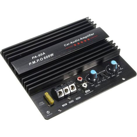 Placa amplificadora de alta potencia de 600 W para subwoofer de coche, amplificador de audio de un solo canal, 12,0 V (1/5)