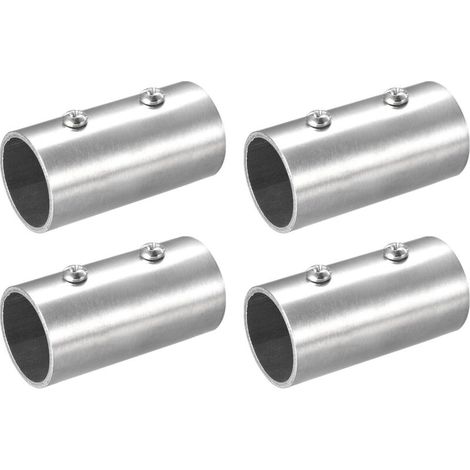 Connettore per tubo dritto da 4 pezzi, connettore per corrimano in acciaio inossidabile a 2 vie, lunghezza 60 mm, per tubo OD da 1" (25 mm) per ringhiera