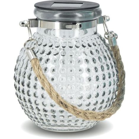 Lanterne solaire boule IP44 – Verre teinté gris – Éclairage extérieur moderne pour jardin – Lumière douce et chaleureuse (1/5)
