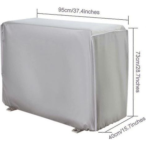 Housse de protection pour climatiseur extérieur, housse de protection imperméable, anti-poussière, anti-neige et anti-UV (95 x 40 x 73 cm) (1/3)