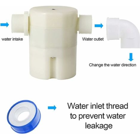 Valve de flotteur 3/4, la boîte de contrôle du niveau d'eau est une version améliorée de la valve de flotteur traditionnelle, utilisée dans les piscines, réservoirs de bétail, aquaculture, aquariums (1/3)