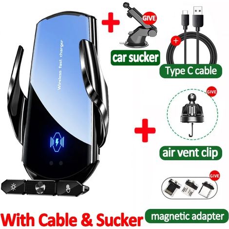 Chargeur sans fil pour voiture, support magnétique pour téléphone à fixer sur la grille d'aération, compatible avec iPhone 16, 15, 14 et 13, Samsung et Xiaomi, station de charge rapide par induction (1/5)