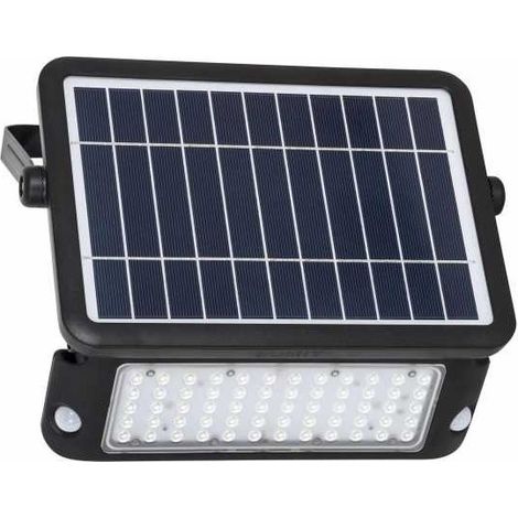 Applique solar murat avec capteur ip65 1x10w led 1080lm 6000k 90°l.30xan.3,5xh.21,5cm abs+pc noir