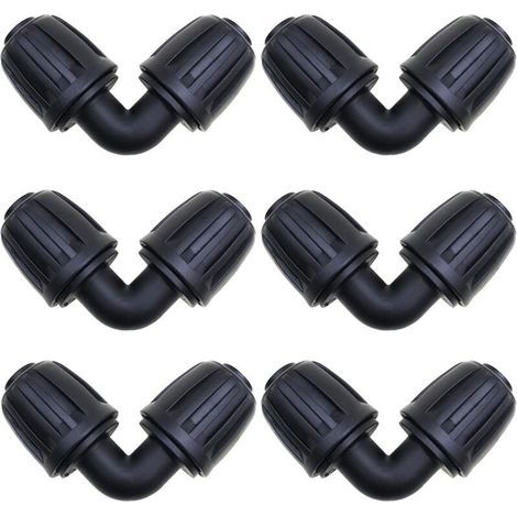 Accessoires d'irrigation,6 Pcs Connecteurs Coudés, Raccord Arrosage 16 mm, Connecteur de Tuyau D'irrigation de Jardin, pour connecteurs d'irrigation de Jardin Tuyau PE (1/4)
