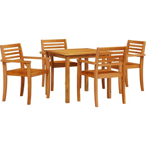 Garten Essgruppe 5 pcs Braun Massivholz Akazie