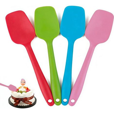 4er Set Silikon Spatel Löffel, Hitzebeständig & Antihaft, für Küche & Backen
