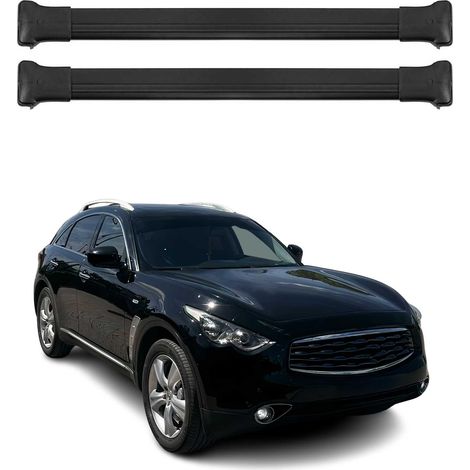 OMAC Aluminium Dachträger Querträger für Infiniti FX S50 2003-2008 – Max. 75 kg – 2 Stangen Schwarz (1/5)