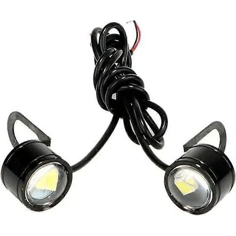 Due fari a LED bianchi per motocicletta, faretti, luci diurne (1/5)