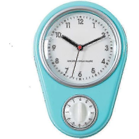 Minuteur de cuisine mural 1pc, style moderne, sans pile, pour la maison (bleu) (1/2)