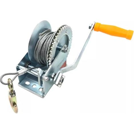 Verricello Manuale Paranco Montacarichi Gancio Argano 1200 Lb Cavo Acciaio 6 Mt (1/4)