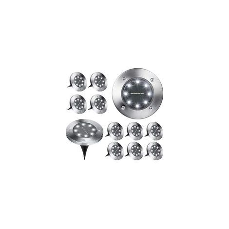 Lumière Solaire Extérieur, 12 Pièces 8 LED Lampe Solaire Jardin Au Sol Blanc Froid Etanche IP65 Spot Solaire Encastrable Décoration pour Chemin Terrasse Cour Pelouse Souterraine H244