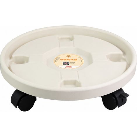Pot de fleurs en plastique épais avec soucoupe amovible, robuste, base mobile