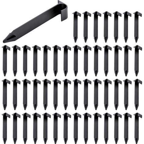 Lot de 50 piquets d'ancrage pour tuyau d'arrosage goutte à goutte, support de tuyau, grilles de pelouse/pelouse (1/5)