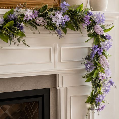 185cm Artificial Lilac and Purple Flower Garland (1/3)