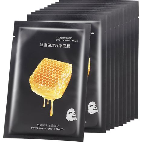 Masque visage ultra-fin hydratant 10 pièces 25g concentré nourrissant au miel hydratation intense (1/5)