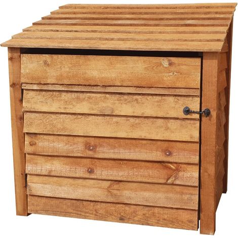 Wooden Log Store, W119xH126cm (Brown finish) With door