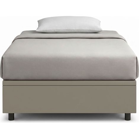 Letto Singolo Contenitore Imbottito 80x200 cm Similpelle Cappuccino BoxMax (1/5)