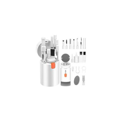 Kit de nettoyage de clavier 20 en 1 avec brosse de nettoyage de clavier, accessoires de nettoyage AirPods 1/2/3/Pro, appareil photo, ordinateur, téléphone, gadgets de nettoyage PC (1/5)