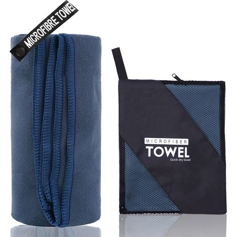 toalla de playa de microfibra, de secado rápido, bolsa de almacenamiento compacta para viajes y deportes. (1/5)