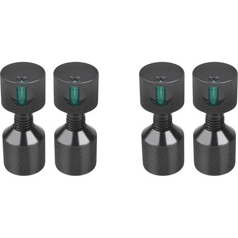 Juego de 4 pasadores de aluminio 6061 de 1-1/8 pulgadas con dos orificios, pasadores de alineación de 2 orificios con nivel, color negro.