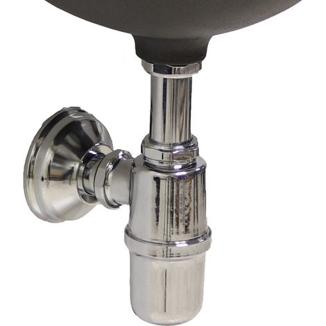 Siphon bouteille en laiton chromé sans vidage 1" pour évier de bassin de fontaine